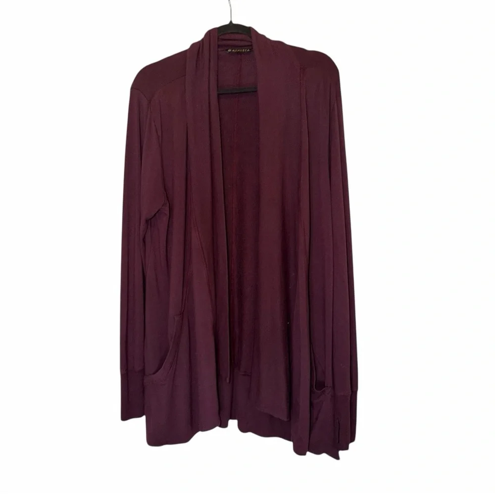 Athleta Open-Front Drape Cardigan - Plum - Picture 12 of 15